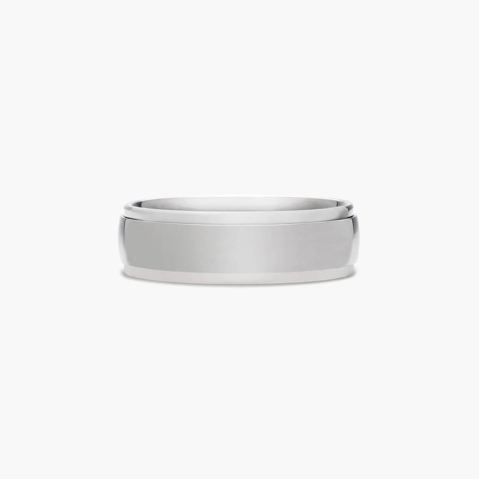 Boston Bay Diamonds BBD7552 – Anello Uomo In Titanio Comfort Fit 7 Mm, Fede Nuziale Grigia, Garanzia A Vita - 2