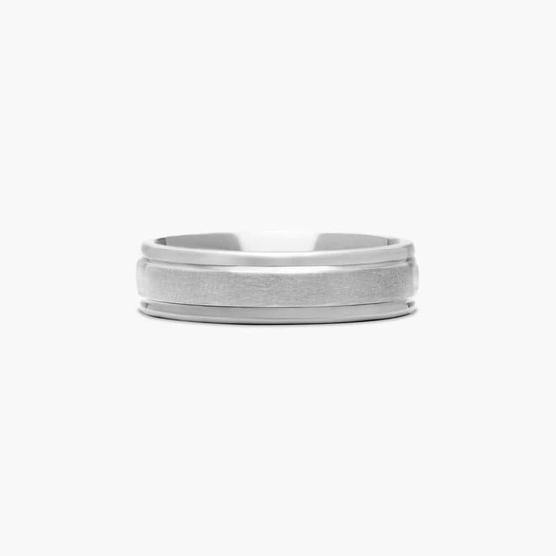Comfort Fit Satin Finish Round Edge Men's Wedding Band In Titanium (6.00mm)