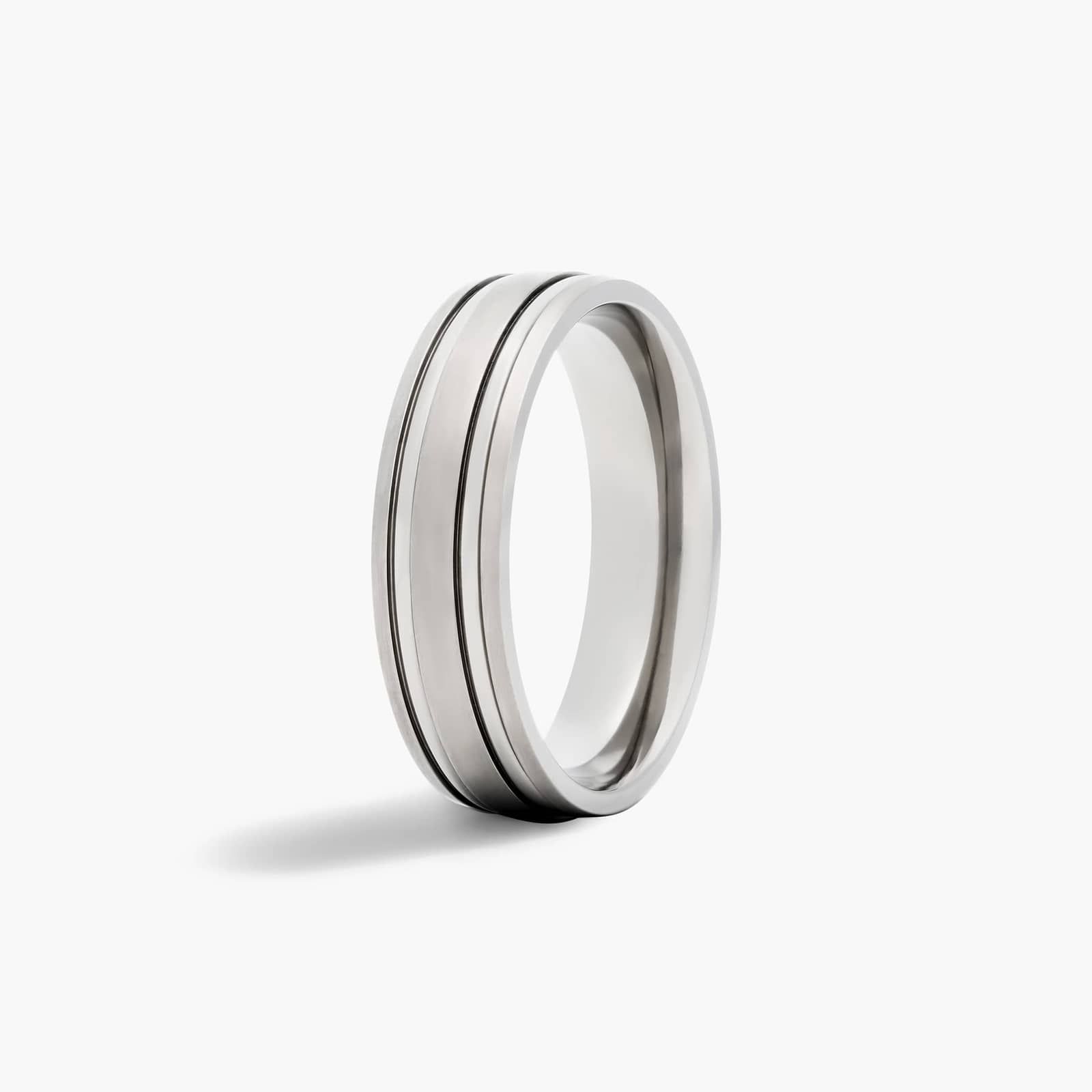 Comfort Fit Satin Finish Men's Wedding Band In Titanium (6.00mm)