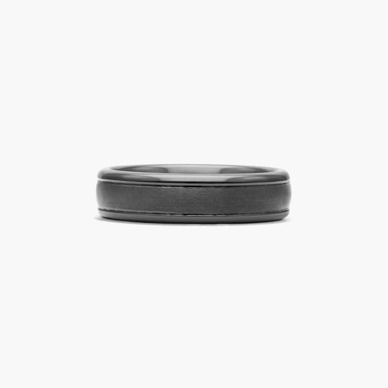Comfort Fit Satin Finish Round Edge Men's Wedding Band In Ceramic (6.00mm)