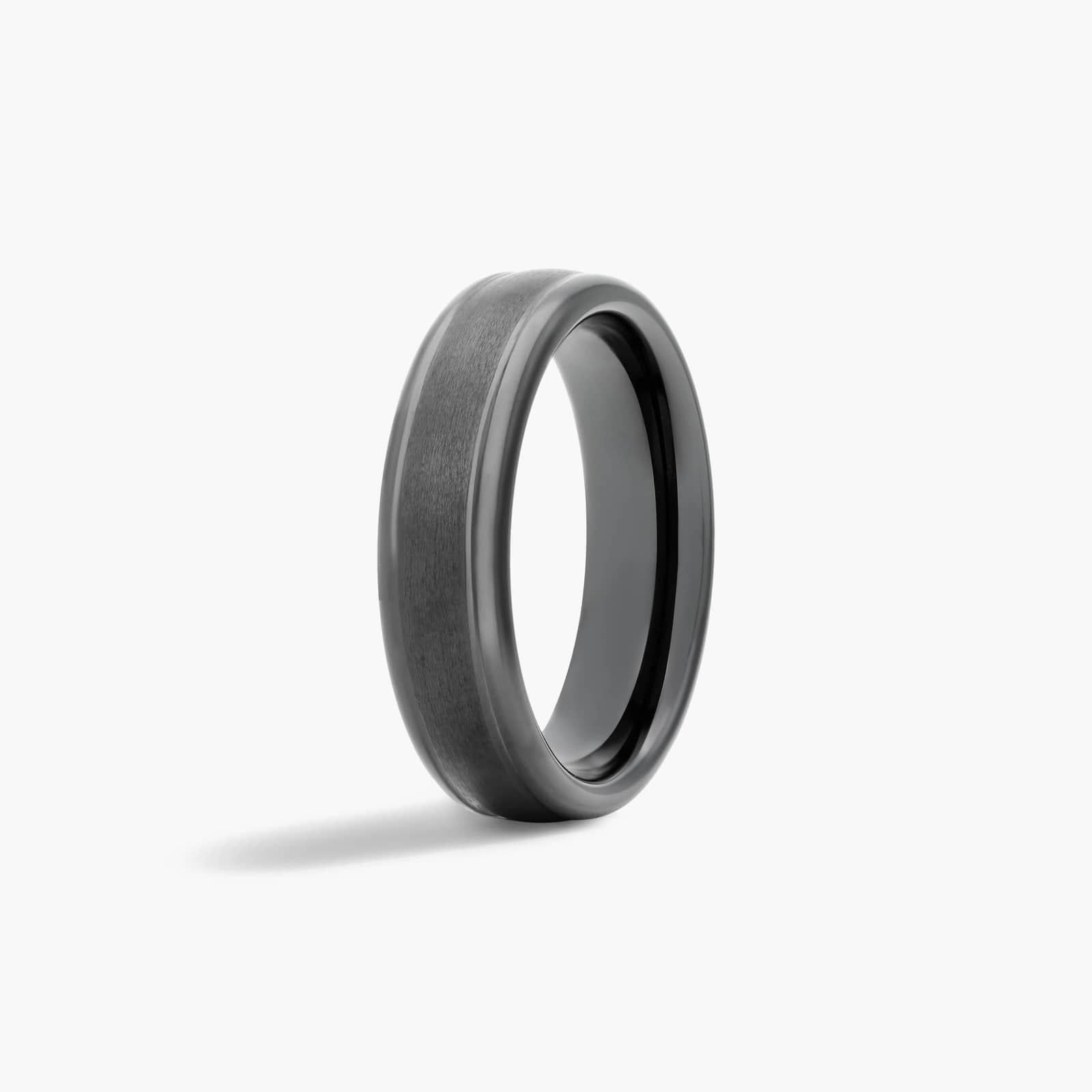 Comfort Fit Satin Finish Round Edge Men's Wedding Band In Ceramic (6.00mm)