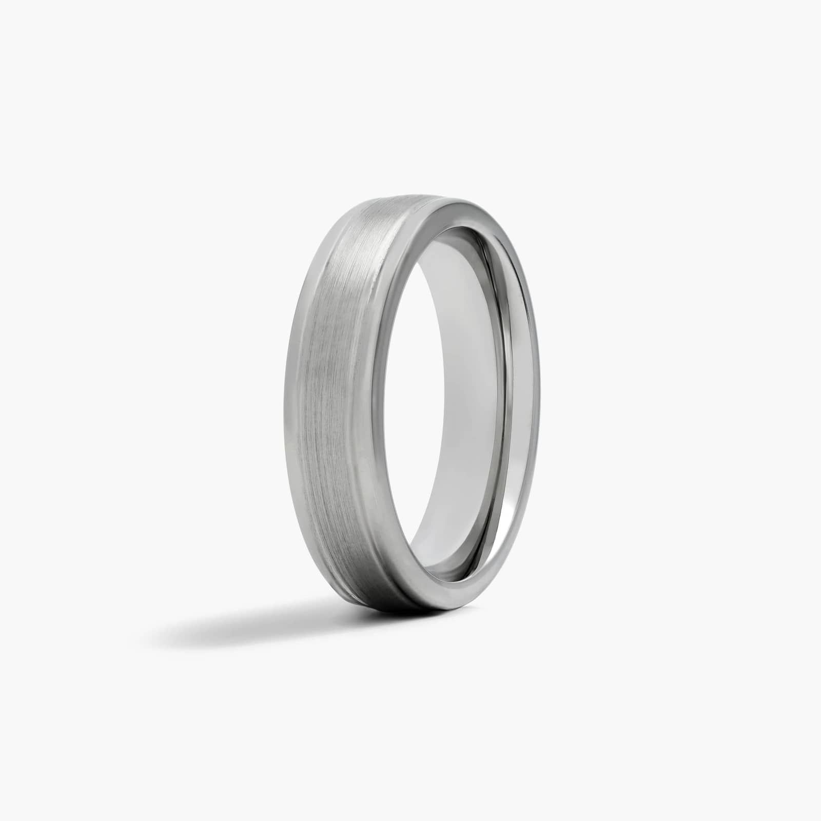 Chrome Comfort Fit Satin Finish Round Edge Men's Wedding Band In Cobalt (6.00mm)