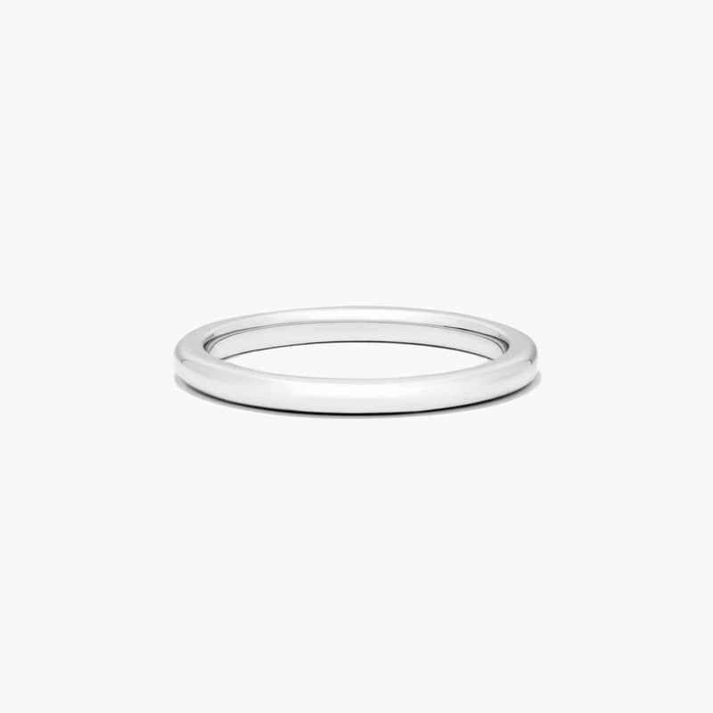 Rounded Wire Wedding Ring In 14K White Gold (1.50mm)