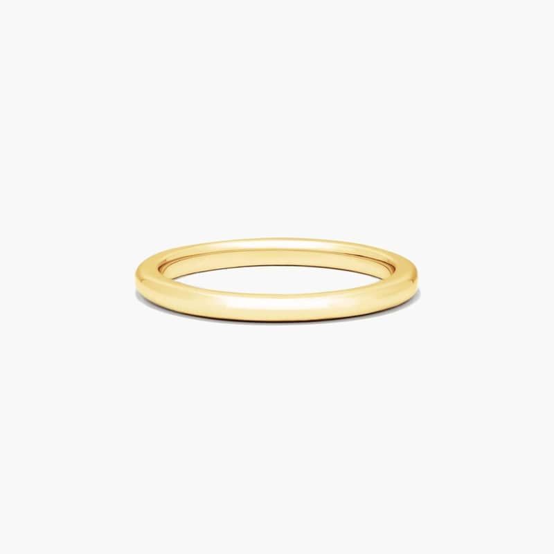 Slightly Rounded Wedding Ring In 14K Yellow Gold (1.50mm)