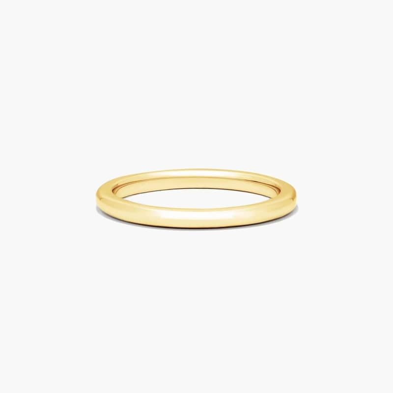 Slightly Rounded Wedding Ring In 14K Yellow Gold (1.50mm)