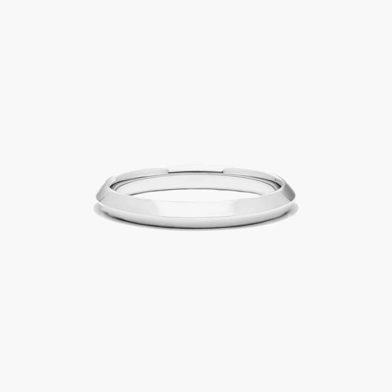 Knife Edge Wedding Ring In 14K White Gold (2.50mm)