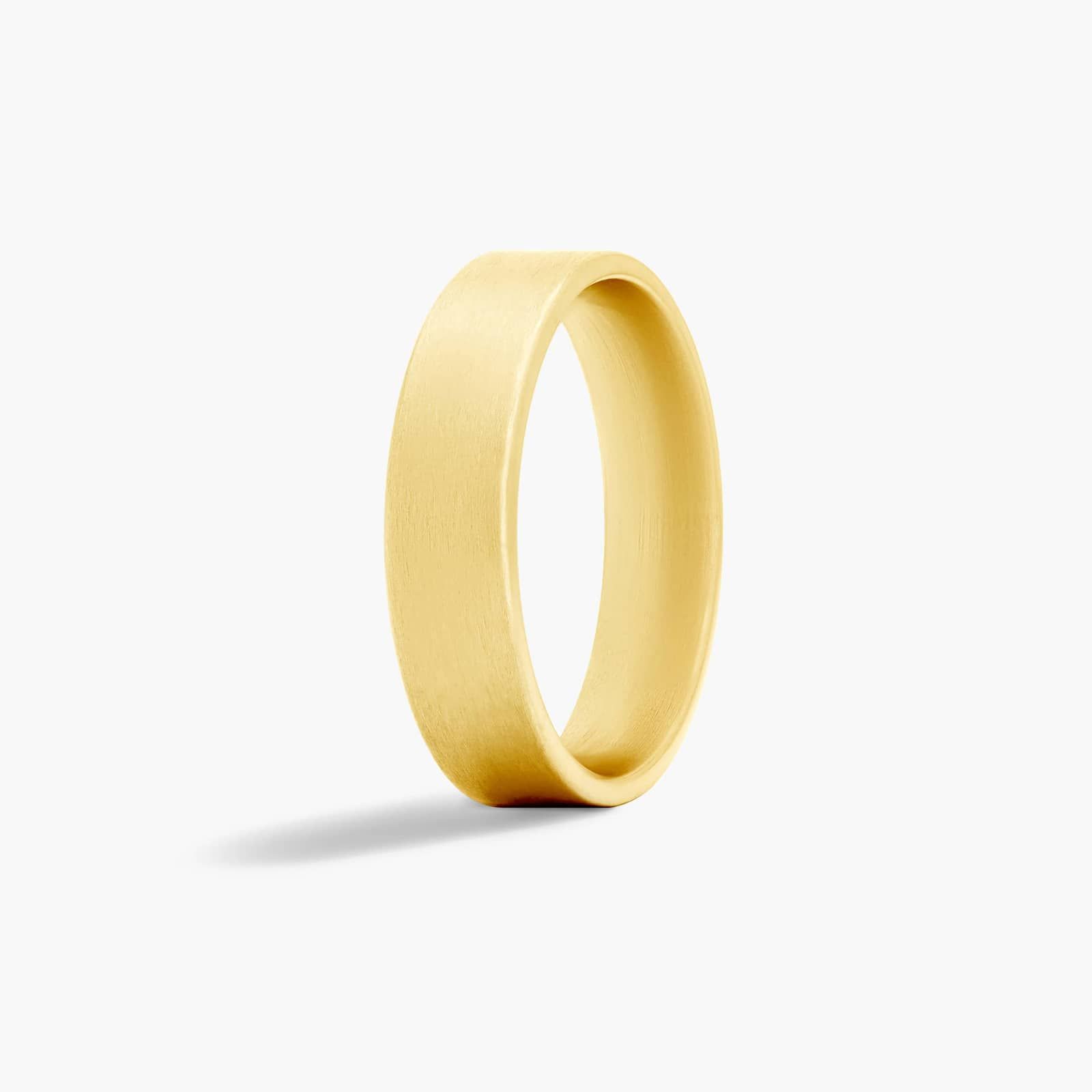 Comfort Fit Satin Finish Men's Wedding Band In 14K Yellow Gold (6.00mm)