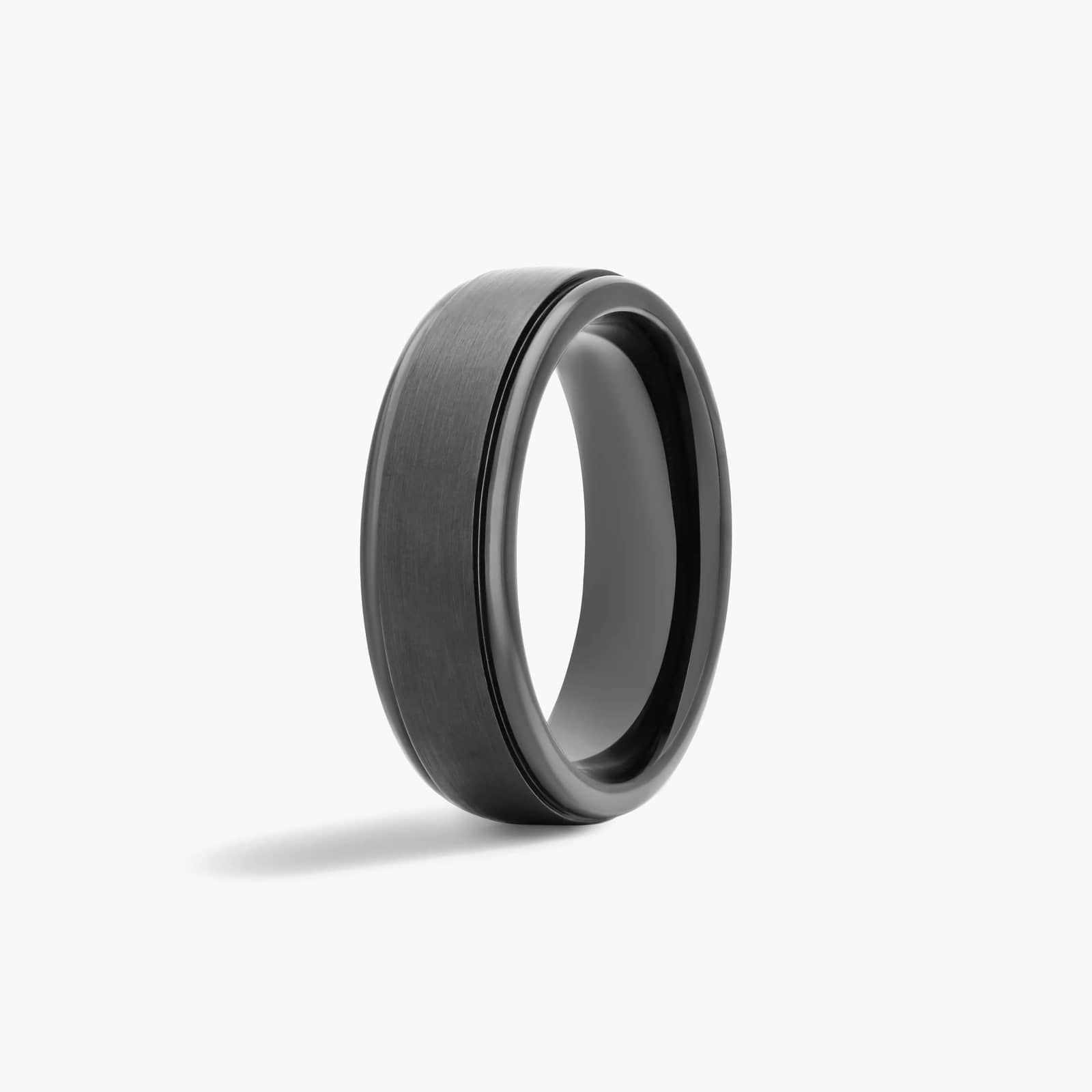 Black Comfort Fit Polished Men's Wedding Band In Cobalt (7.00mm)