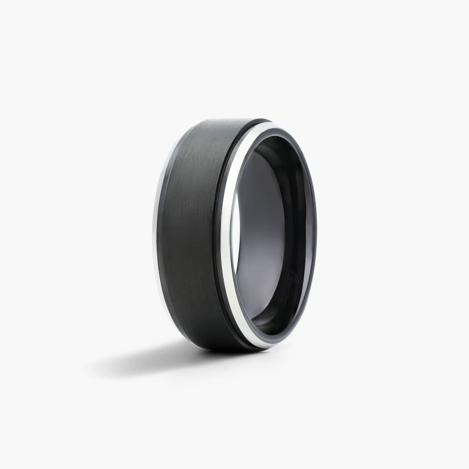 Black Comfort Fit Stair Step Men's Wedding Band In Cobalt (9.00mm)