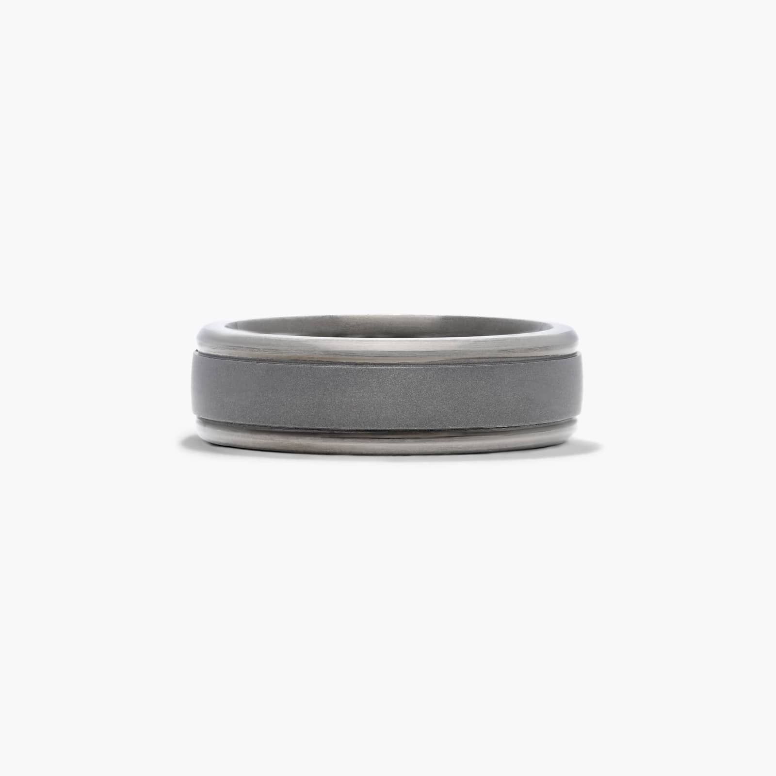 Satin Center Men's Wedding Band In Tantalum (7.00mm)