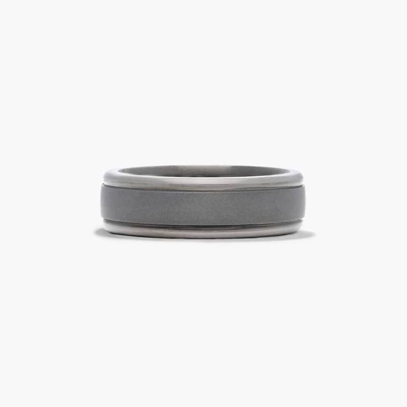 Satin Center Men's Wedding Band In Tantalum (7.00mm)