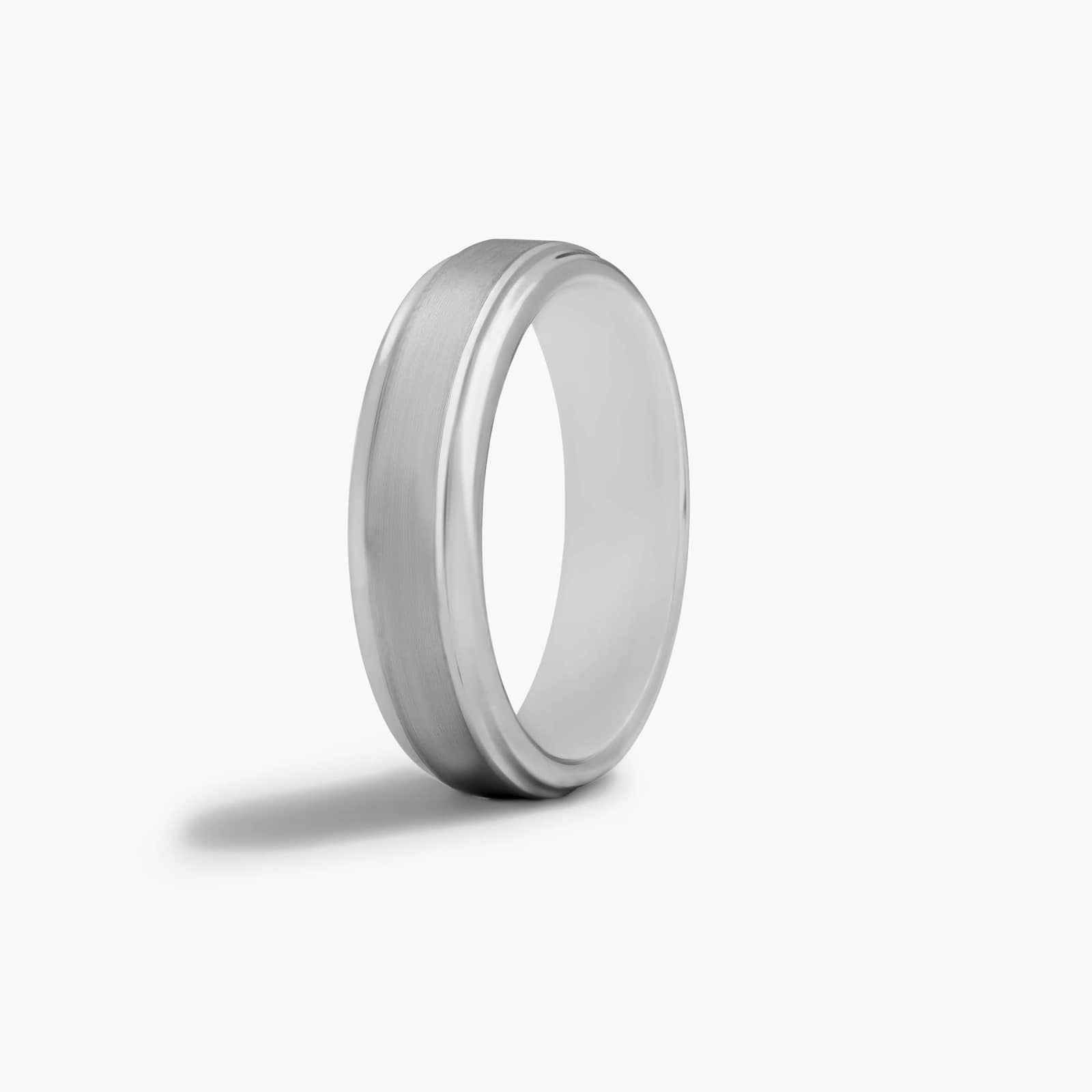 Bright Step Men's Wedding Band In White Tungsten Carbide by TRITON (6.00mm)