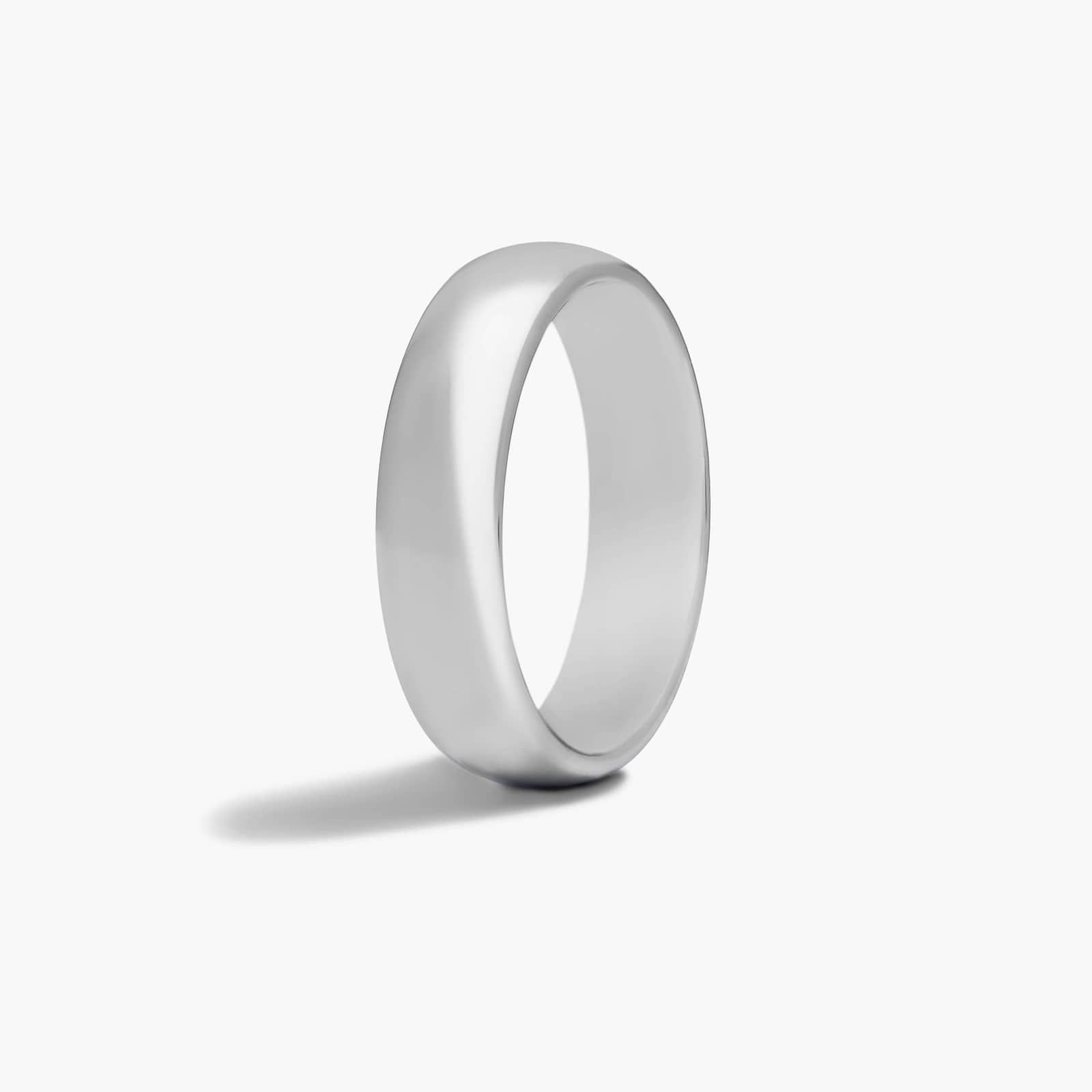 Comfort Fit Domed Men's Wedding Band In White Tungsten Carbide by TRITON (6.00mm)