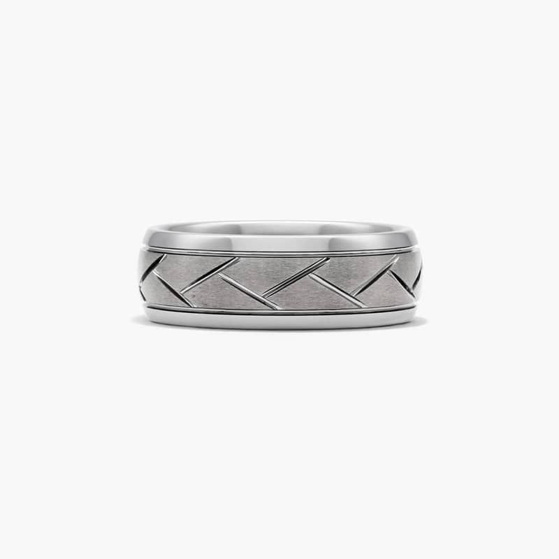 Comfort Fit Domed Men's Wedding Band In Gray Tungsten Carbide by TRITON (8.00mm)