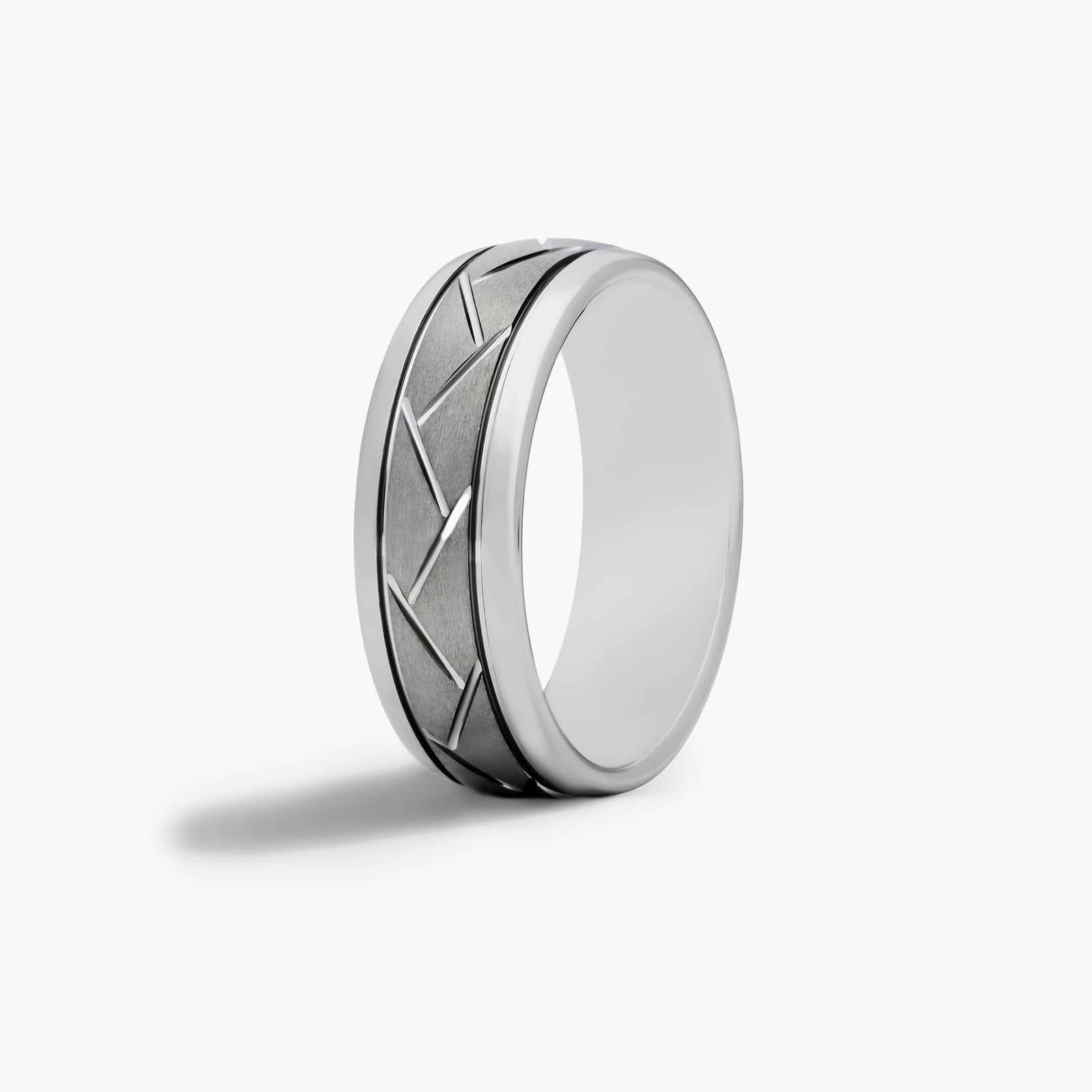 Comfort Fit Domed Men's Wedding Band In Gray Tungsten Carbide by TRITON (8.00mm)