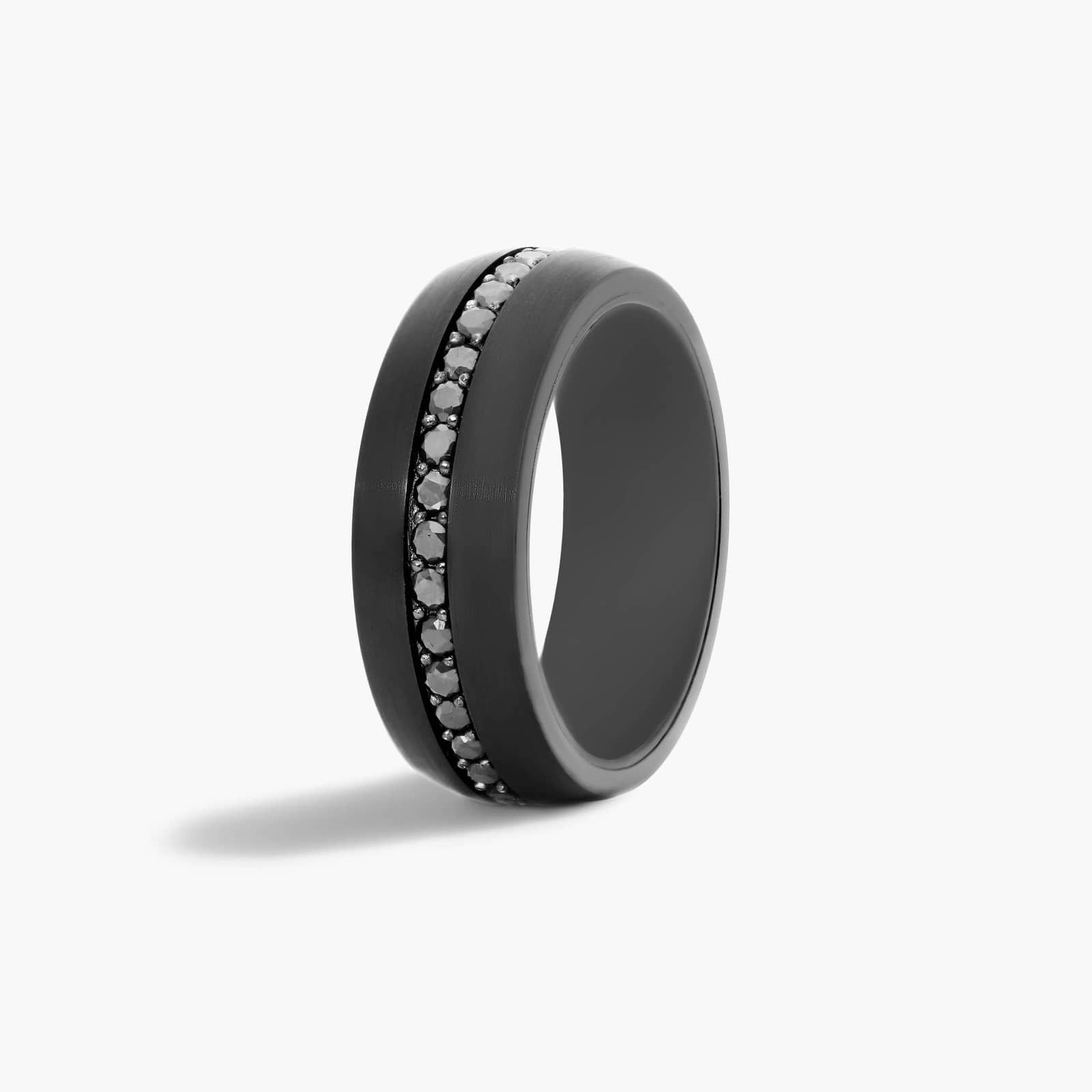 Comfort Fit Men's Wedding Band In Black Tungsten Carbide by TRITON (8.00mm)