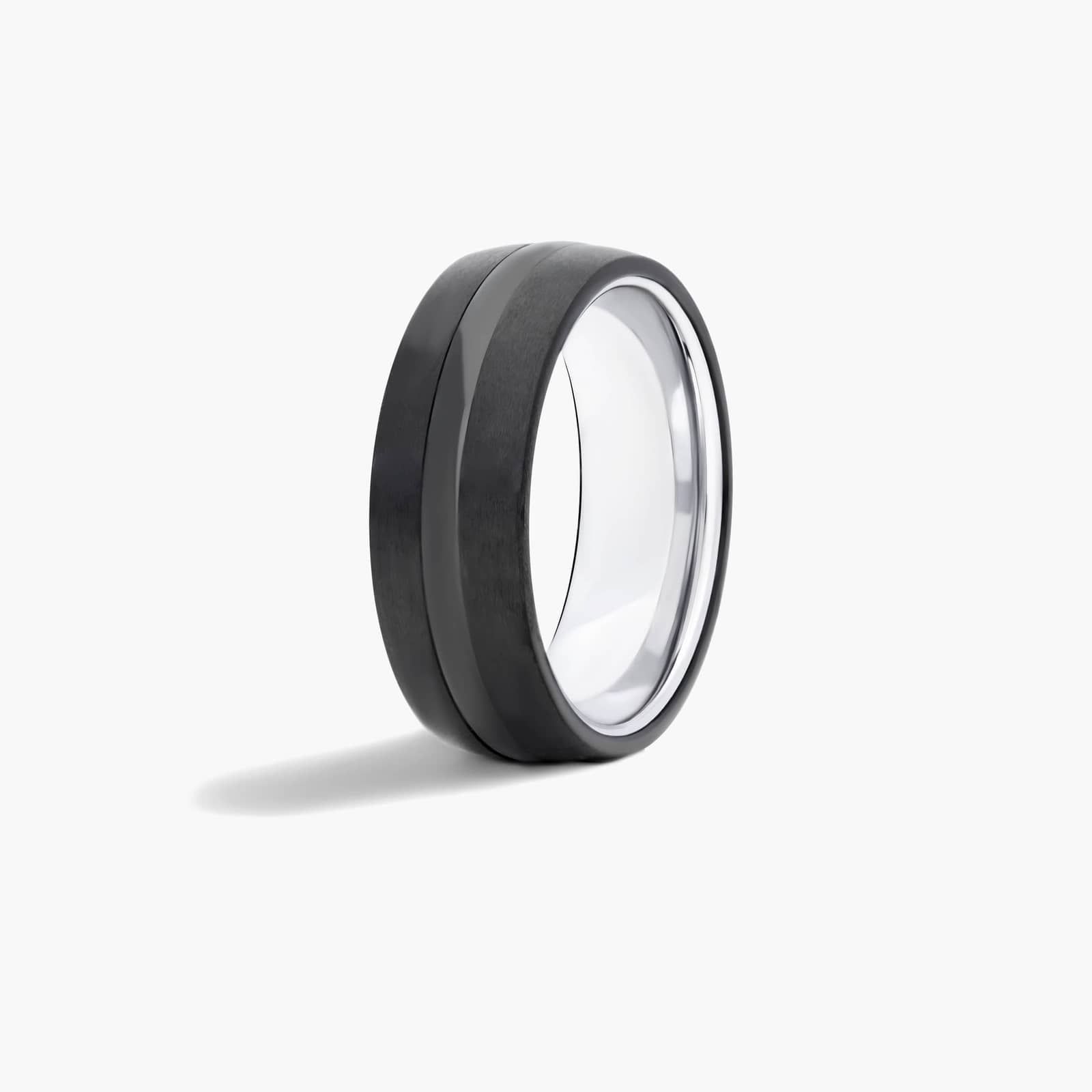 Satin Men's Wedding Band In Black Tungsten Carbide by TRITON (8.00mm)
