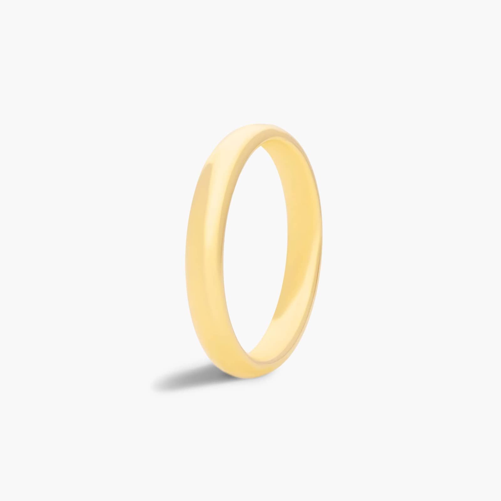 Comfort Fit Slightly Domed Wedding Ring In 14K Yellow Gold (3.00mm)