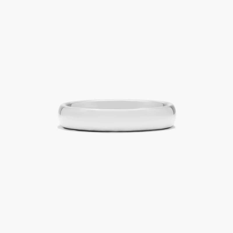 Comfort Fit Slightly Domed Wedding Band In 14K White Gold (4.00mm)