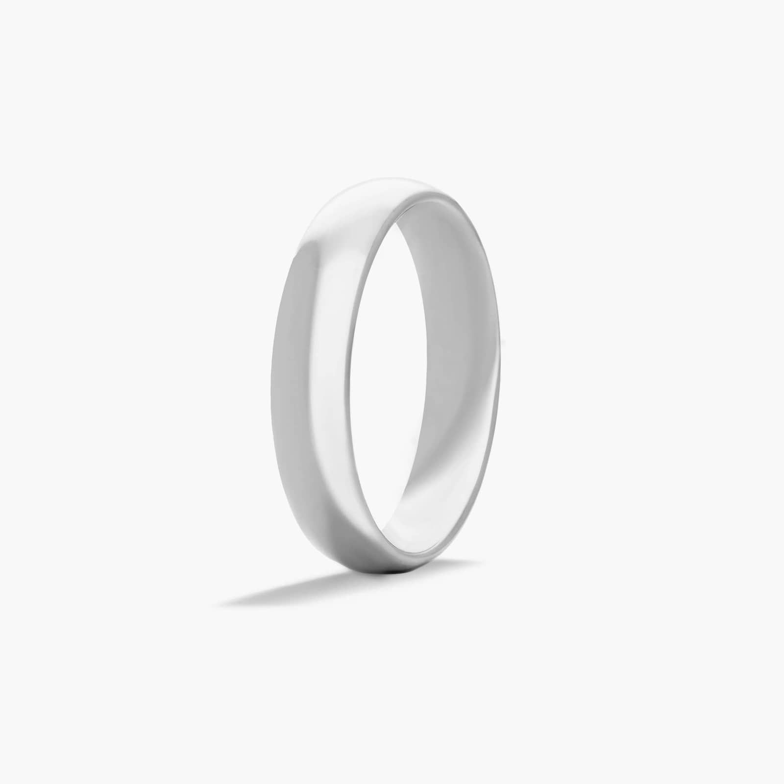 Comfort Fit Slightly Domed  Wedding Band In Platinum (5.00mm)