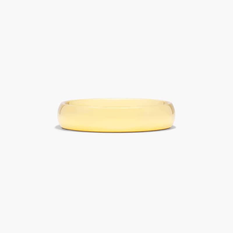 Comfort Fit Slightly Domed  Wedding Band In 14K Yellow Gold (5.00mm)