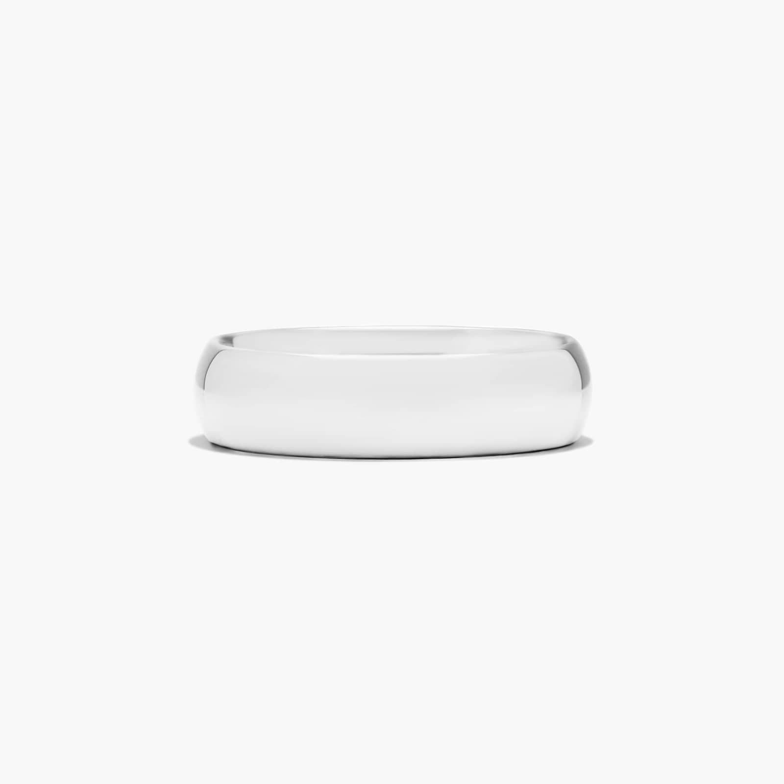 Comfort Fit Slightly Domed Men's Wedding Band In 14K White
