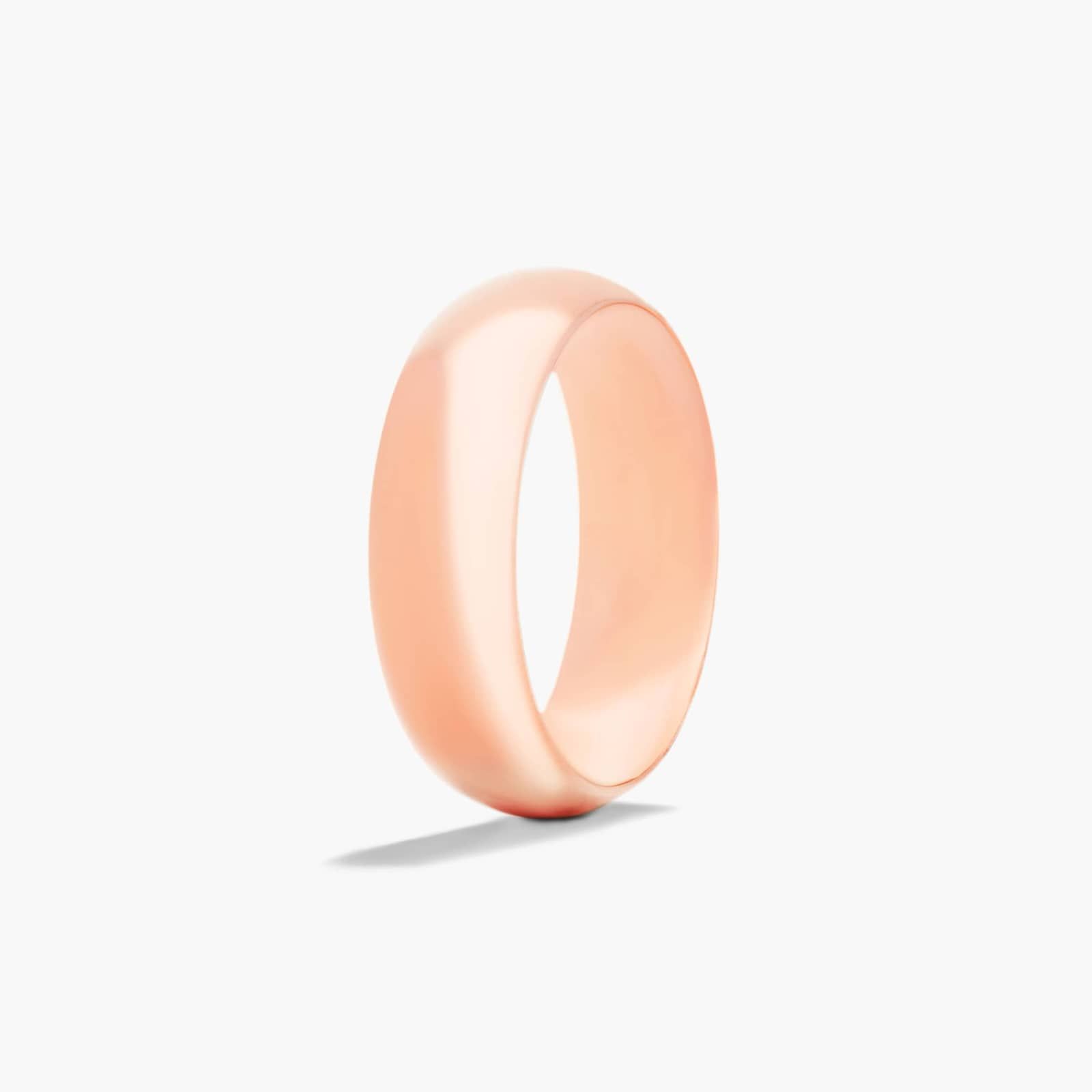 Comfort Fit Slightly Domed  Wedding Band In 14K Rose Gold (7.00mm)