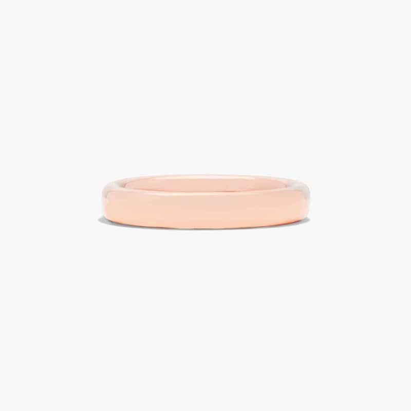 Comfort Fit Slightly Flat  Wedding Band In 14K Rose Gold (3.50mm)