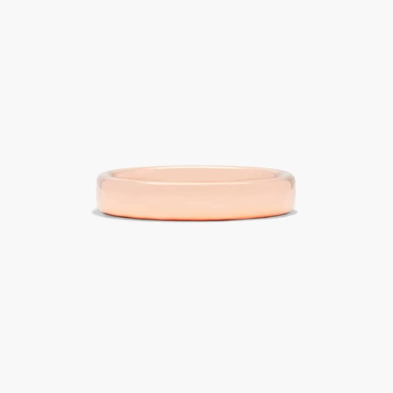 Comfort Fit Slightly Flat  Wedding Band In 14K Rose Gold (4.50mm)