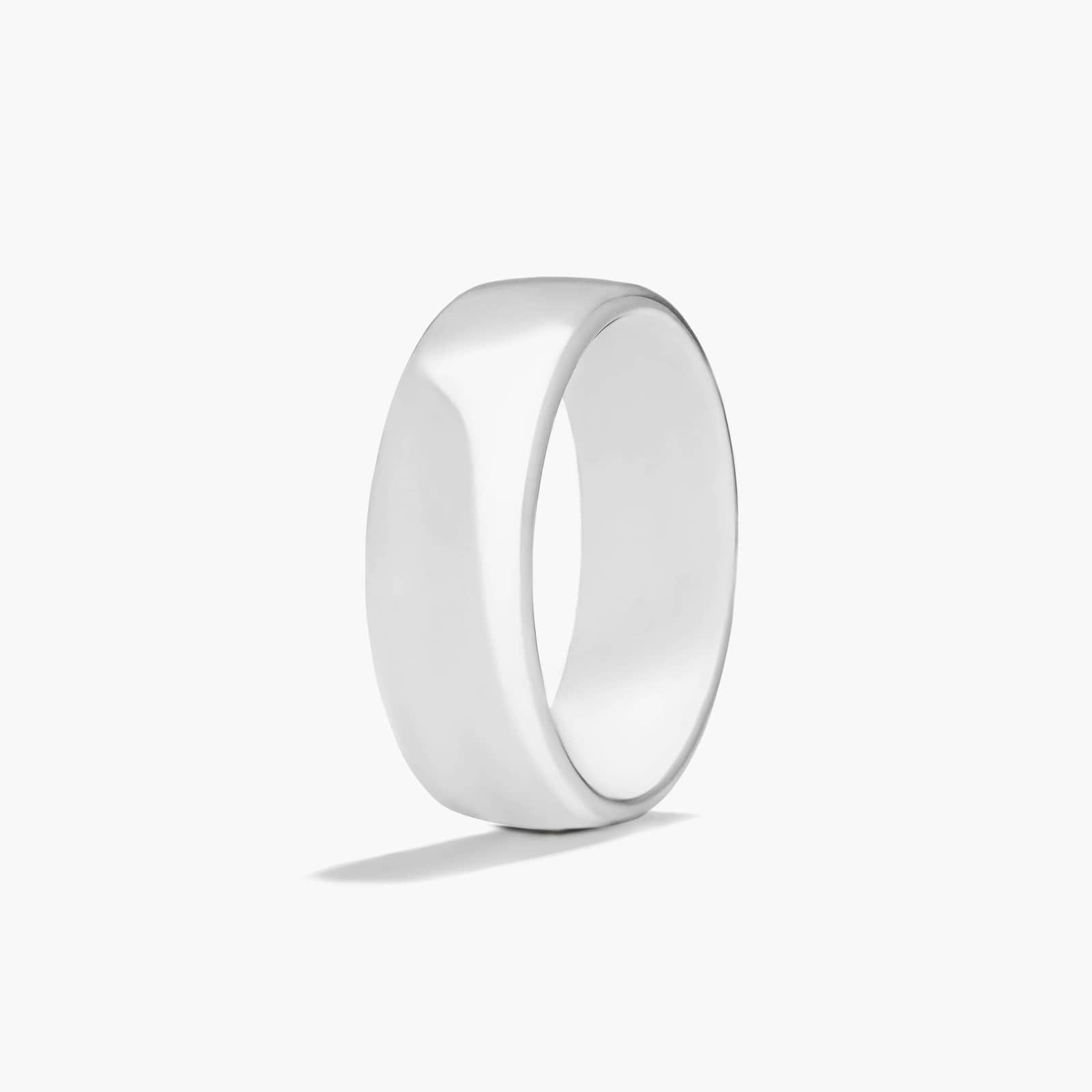 Comfort Fit Slightly Flat  Wedding Band In Platinum (7.50mm)
