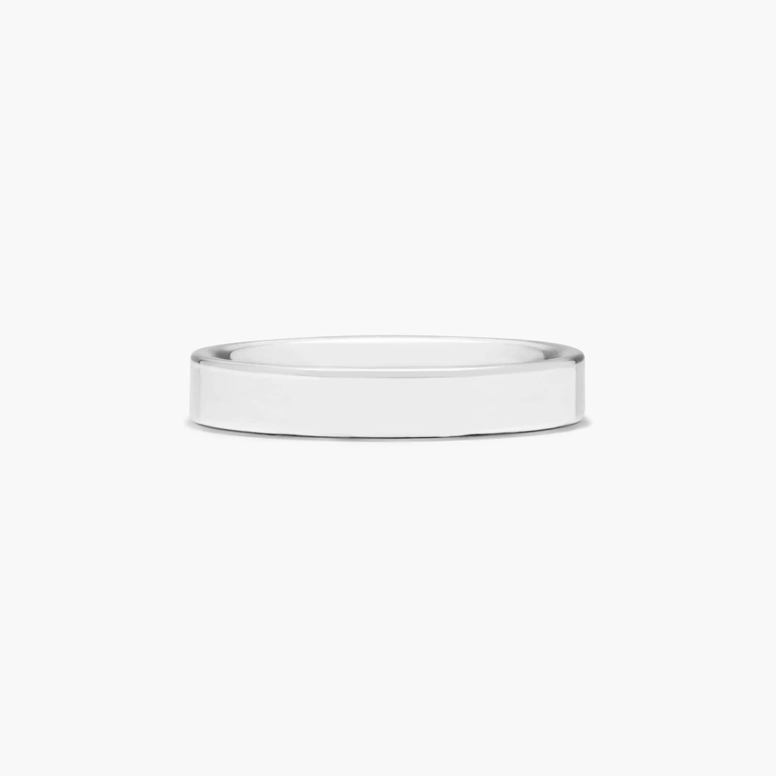 14K Solid White Gold Comfort Fit Plain Wedding Band - Unisex Italian Made