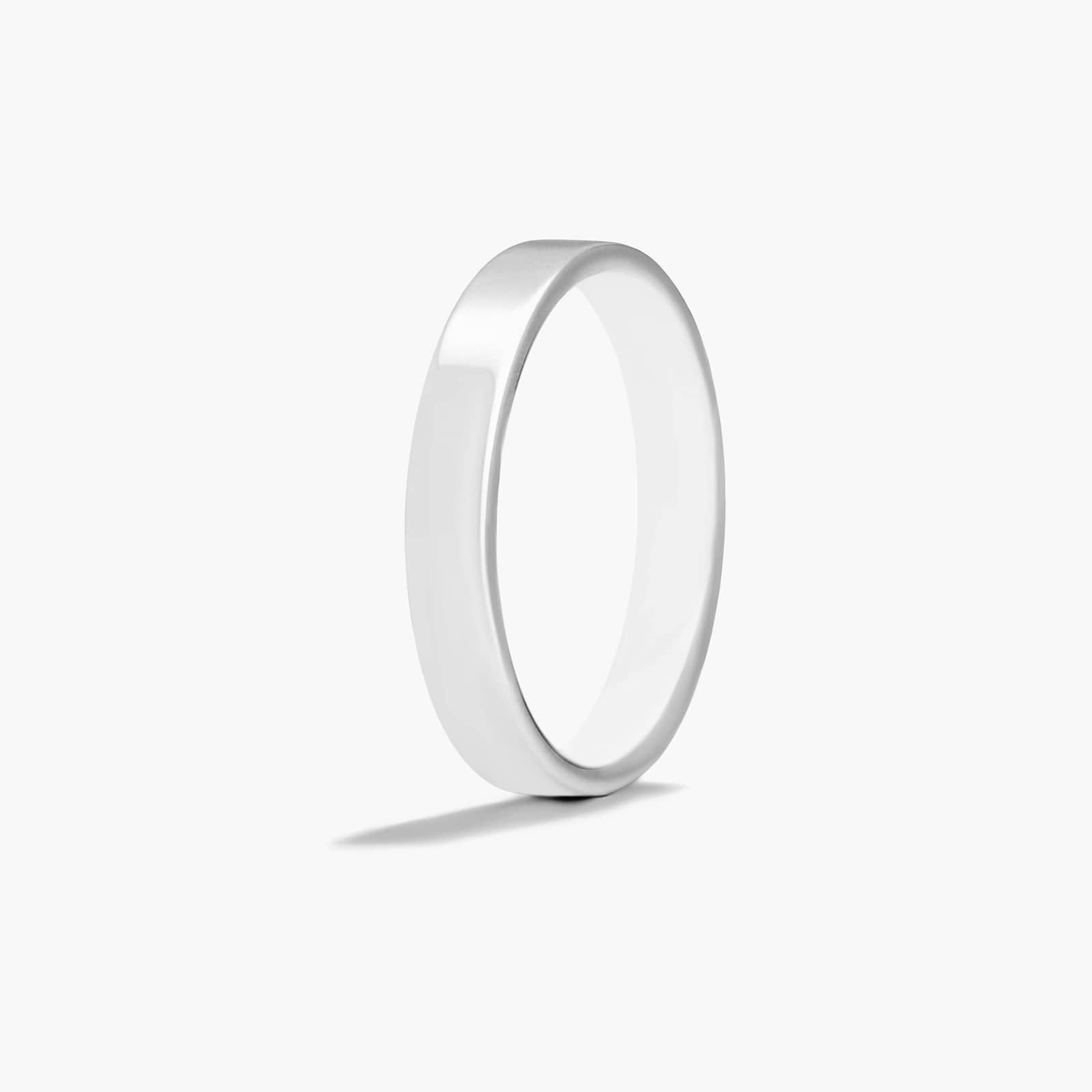 Comfort Fit Flat Wedding Band In 14K White Gold (4.00mm)