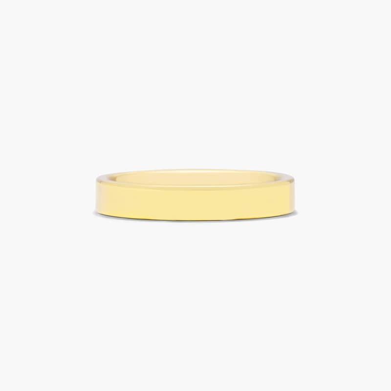 Comfort Fit Flat Wedding Band In 14K Yellow Gold (4.00mm)