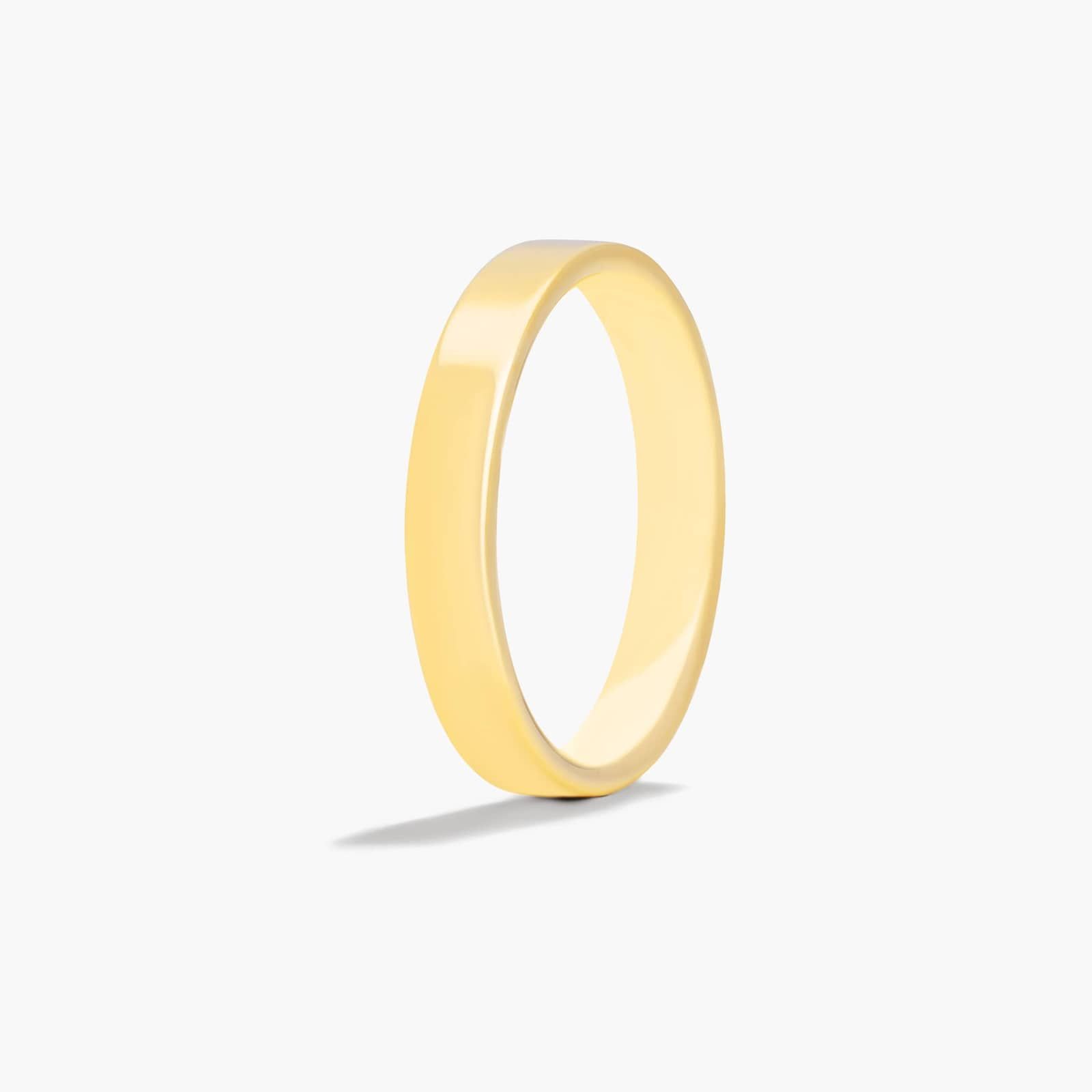 Comfort Fit Flat Wedding Band In 18K Yellow Gold (4.00mm)