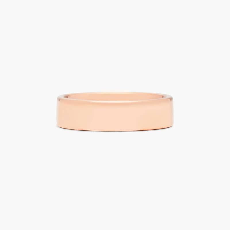 Comfort Fit Flat Wedding Band In 14K Rose Gold (6.00mm)