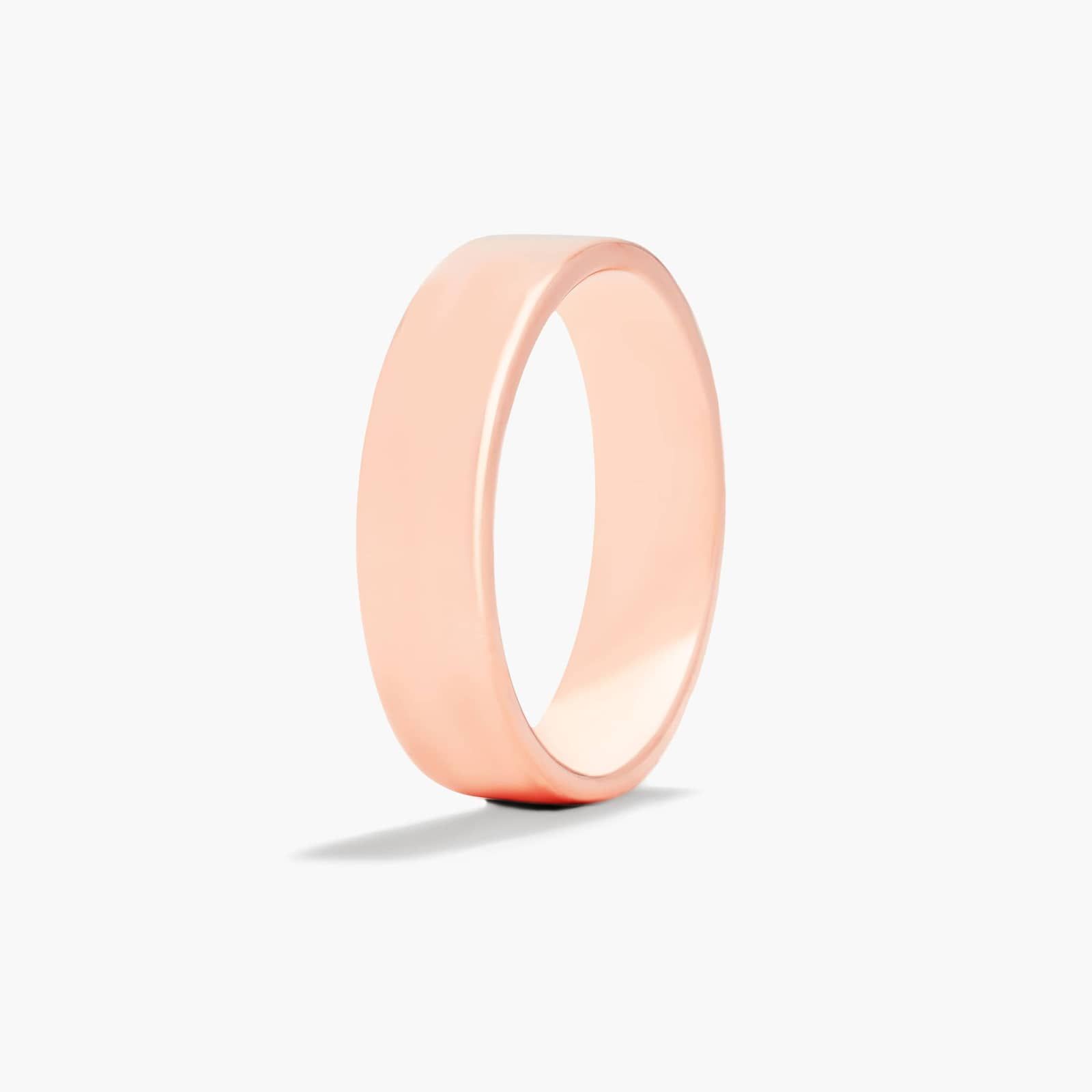 Comfort Fit Flat Wedding Band In 14K Rose Gold (6.00mm)