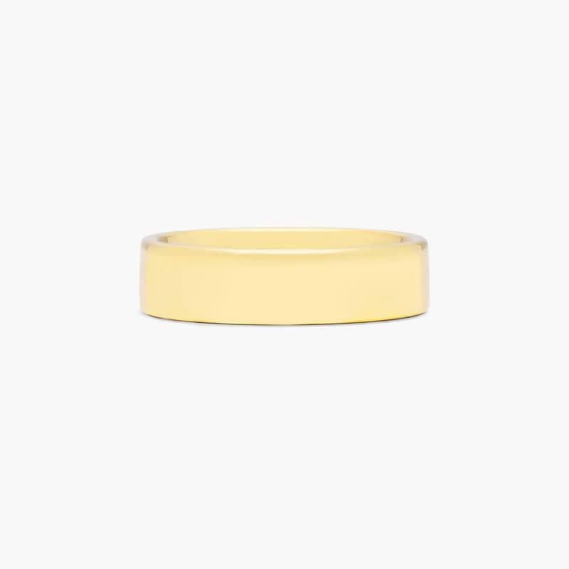 Comfort Fit Flat Wedding Band In 14K Yellow Gold (6.00mm)