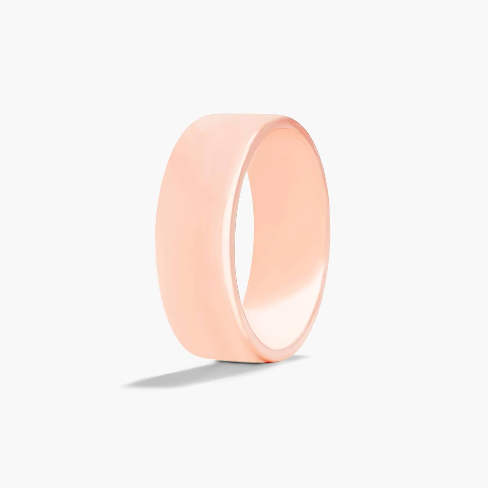 Comfort Fit Flat Wedding Band In 14K Rose Gold (8.00mm)