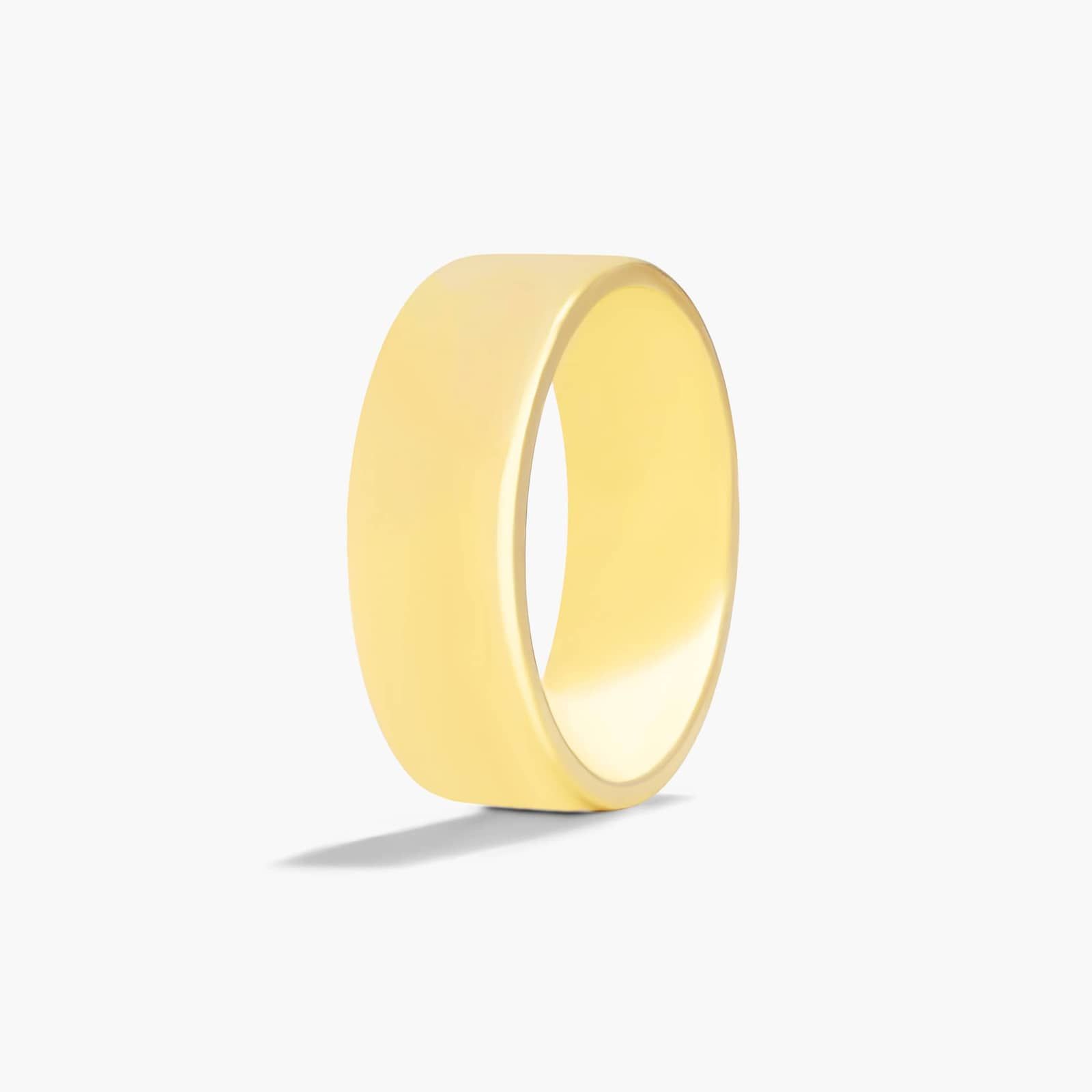 Comfort Fit Flat Wedding Band In 14K Yellow Gold (8.00mm)