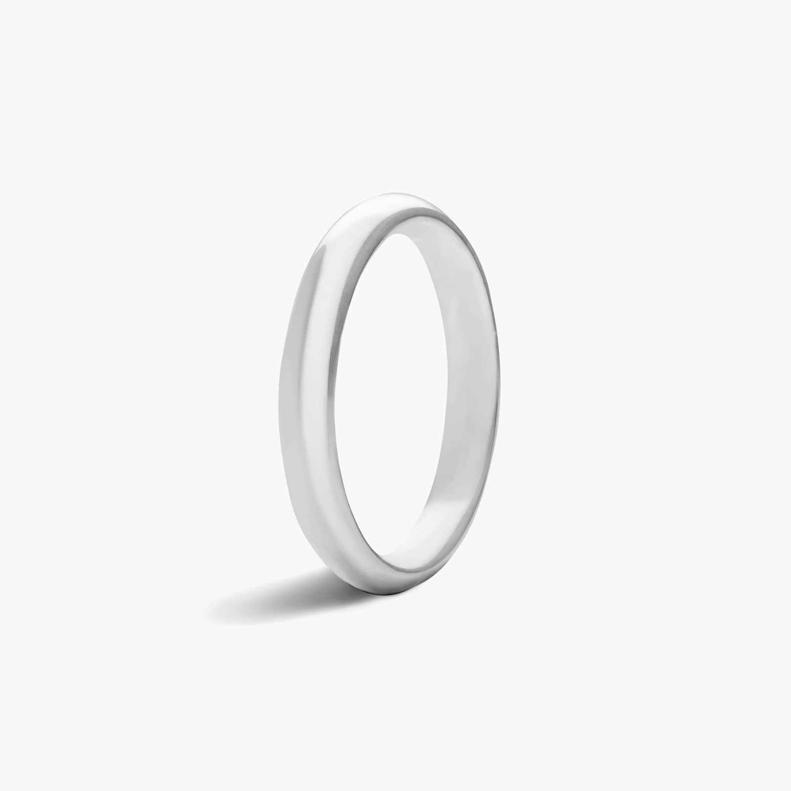 Comfort Fit High Dome Wedding Band In 14K White Gold (3.00mm)