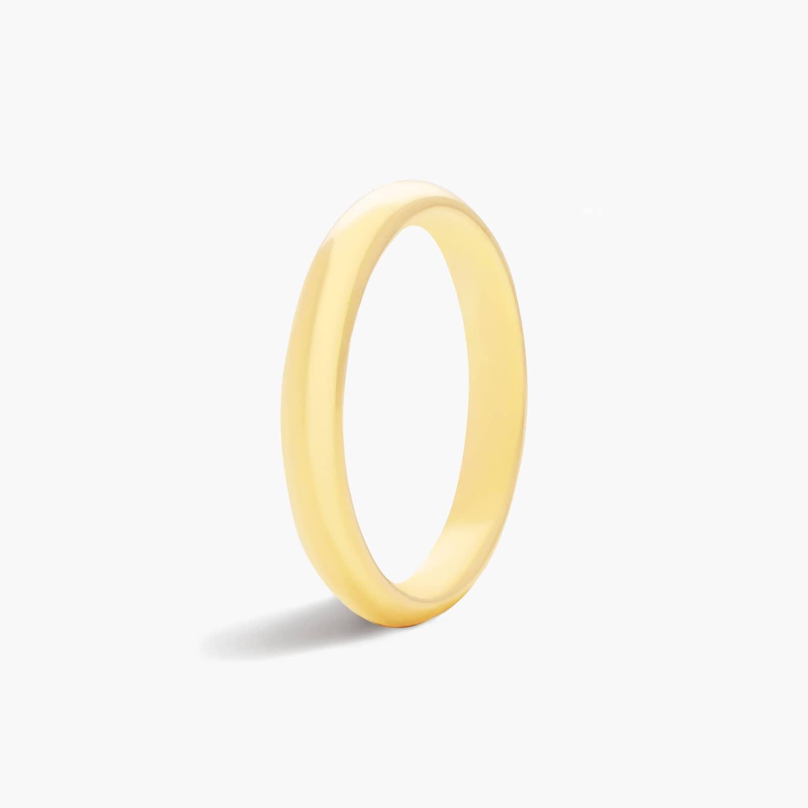Comfort Fit High Dome Wedding Band In 14K Yellow Gold (3.00mm)