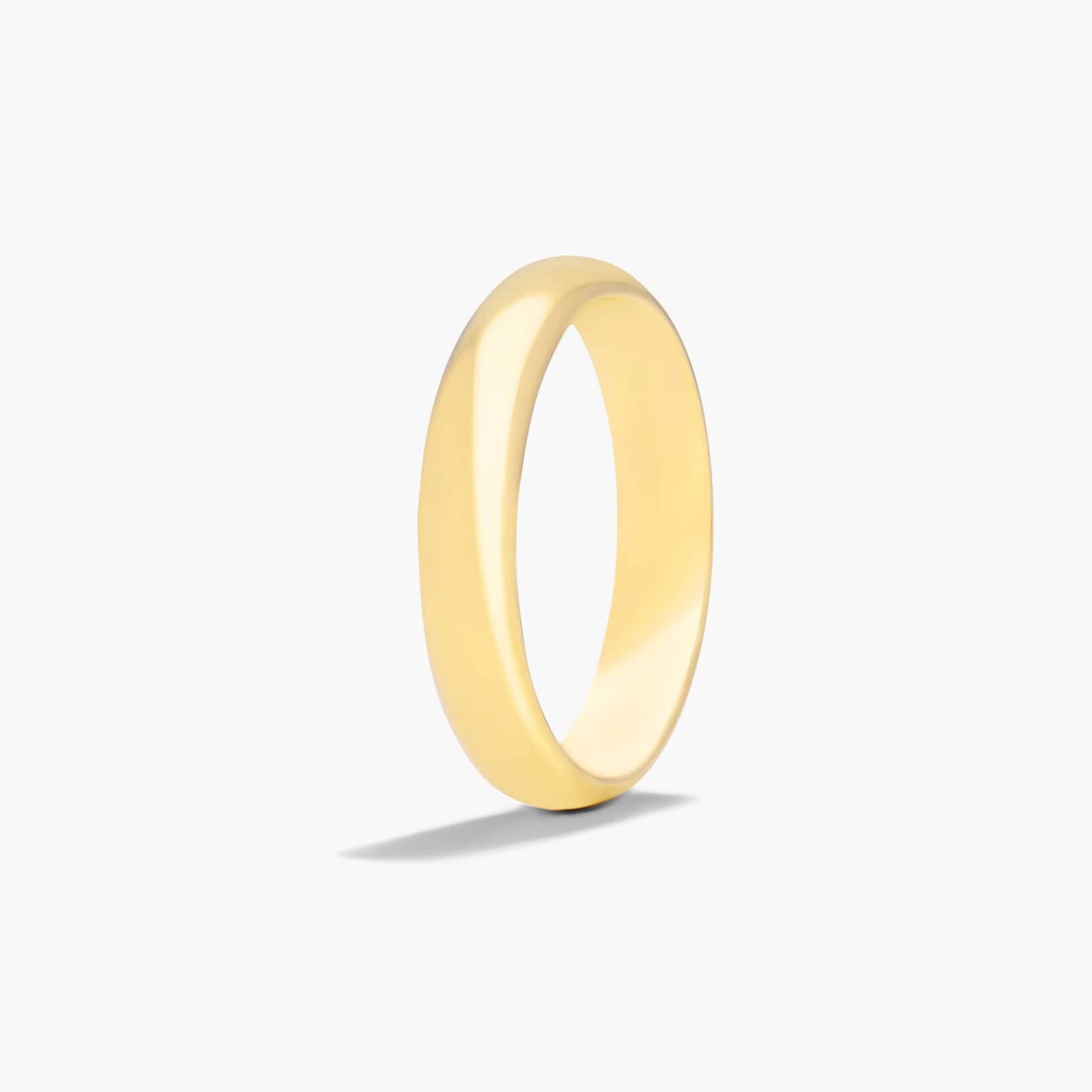 Comfort Fit High Dome Wedding Band In 14K Yellow Gold (4.00mm)
