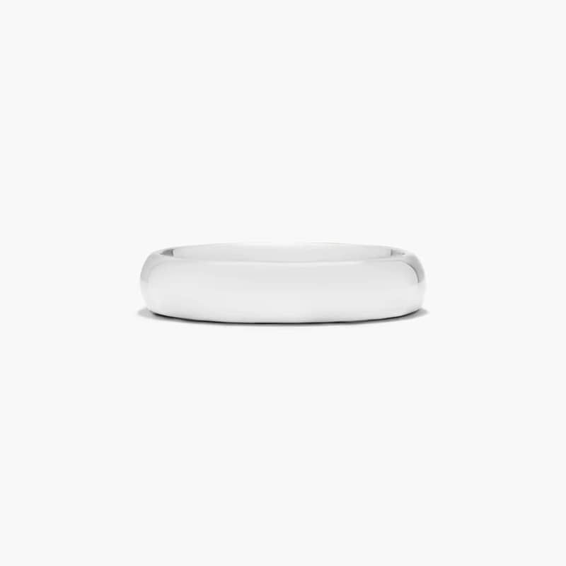 Comfort Fit High Dome Wedding Band In 14K White Gold (5.00mm)