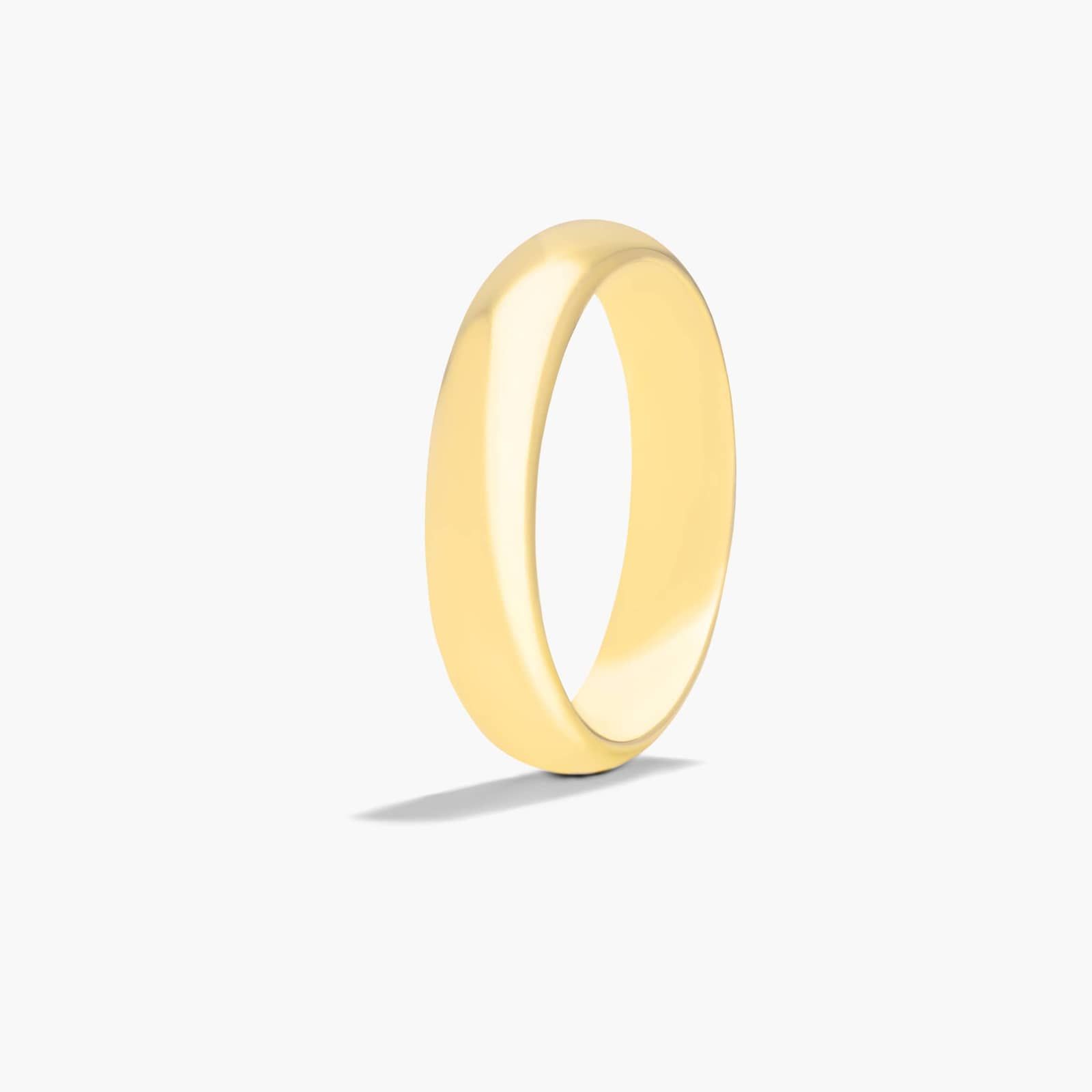 Comfort Fit High Dome Wedding Band In 14K Yellow Gold (5.00mm)