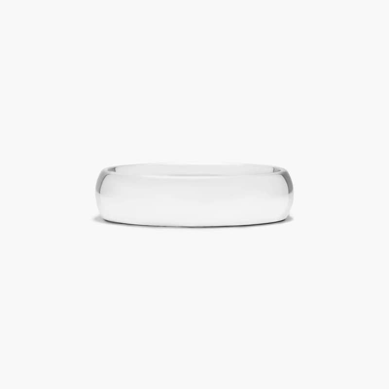 Comfort Fit High Dome Wedding Band In 14K White Gold (6.00mm)