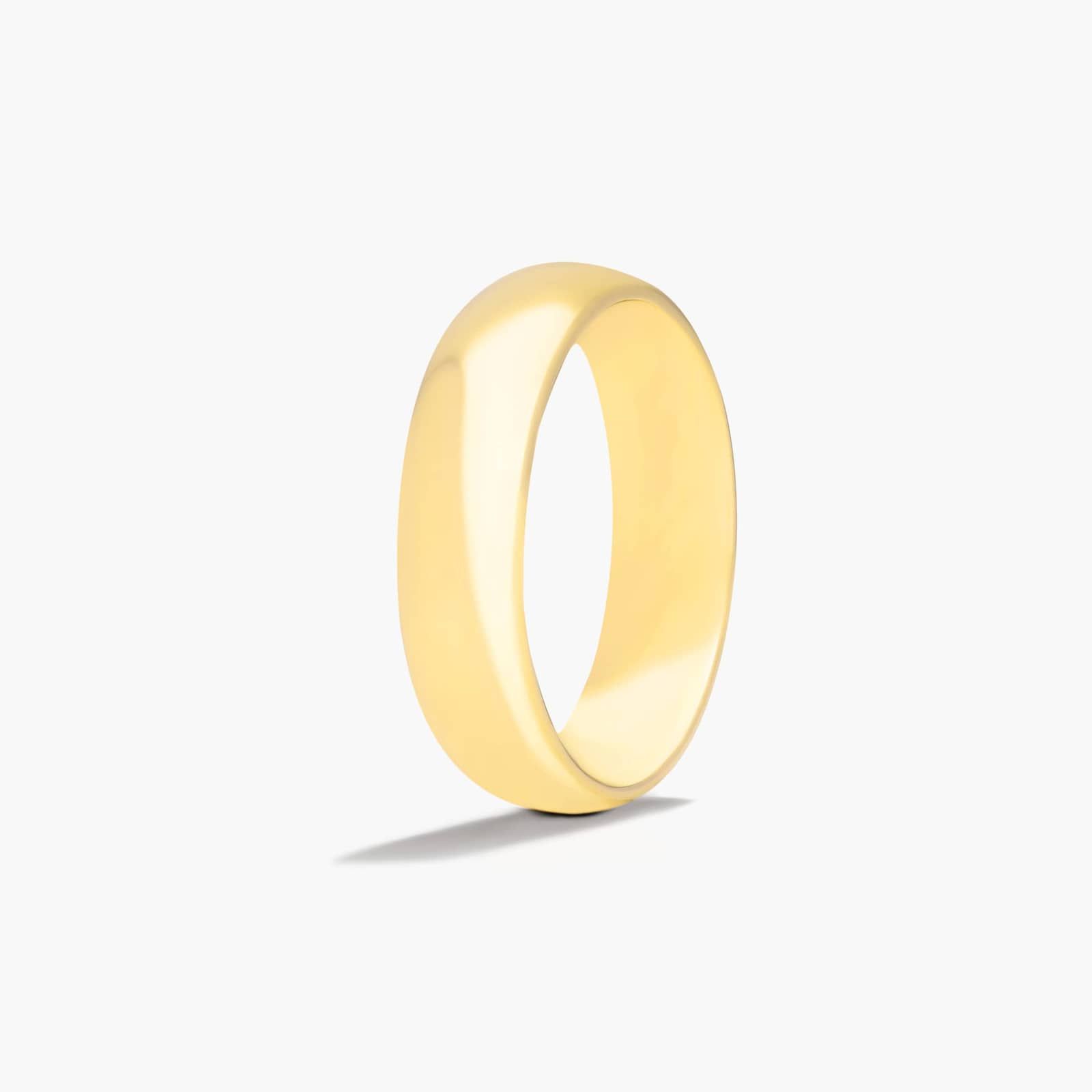 Comfort Fit High Dome Wedding Band In 14K Yellow Gold (6.00mm)