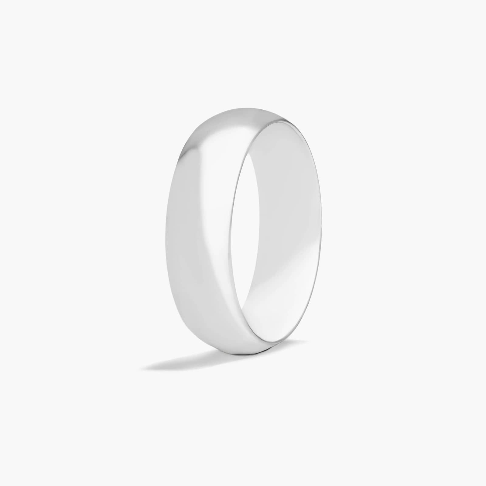 Comfort Fit High Dome Wedding Band In 14K White Gold (7.00mm)
