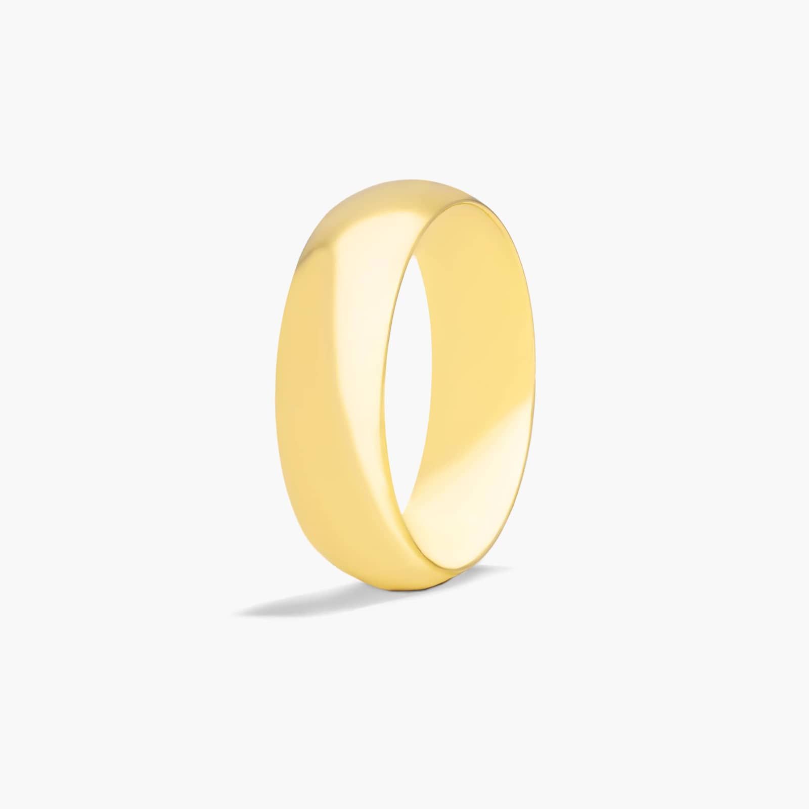 Comfort Fit High Dome Wedding Band In 14K Yellow Gold (7.00mm)