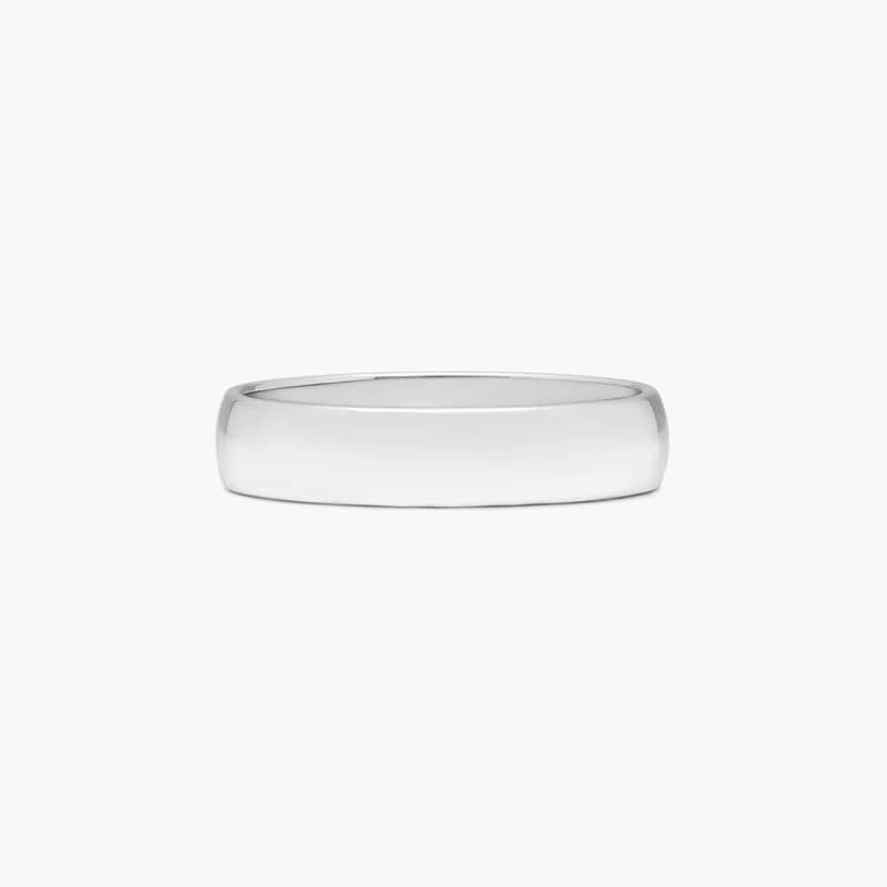 Low Dome Wedding Band In 14K White Gold (4.00mm)