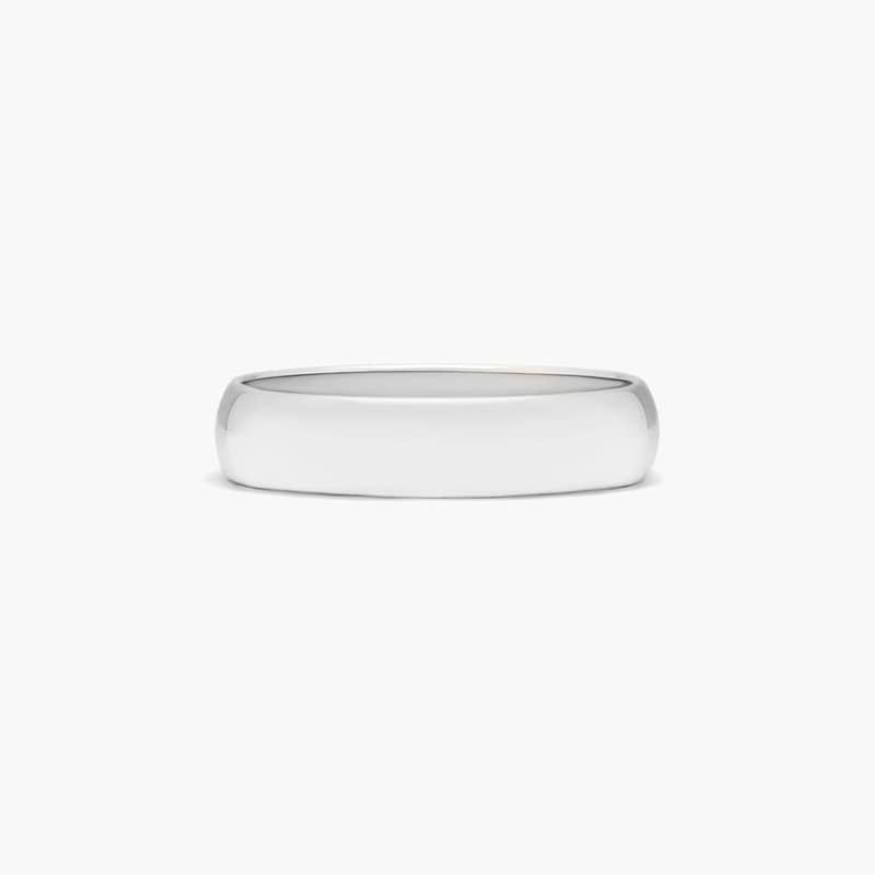 Low Dome Wedding Band In 14K White Gold (5.00mm)